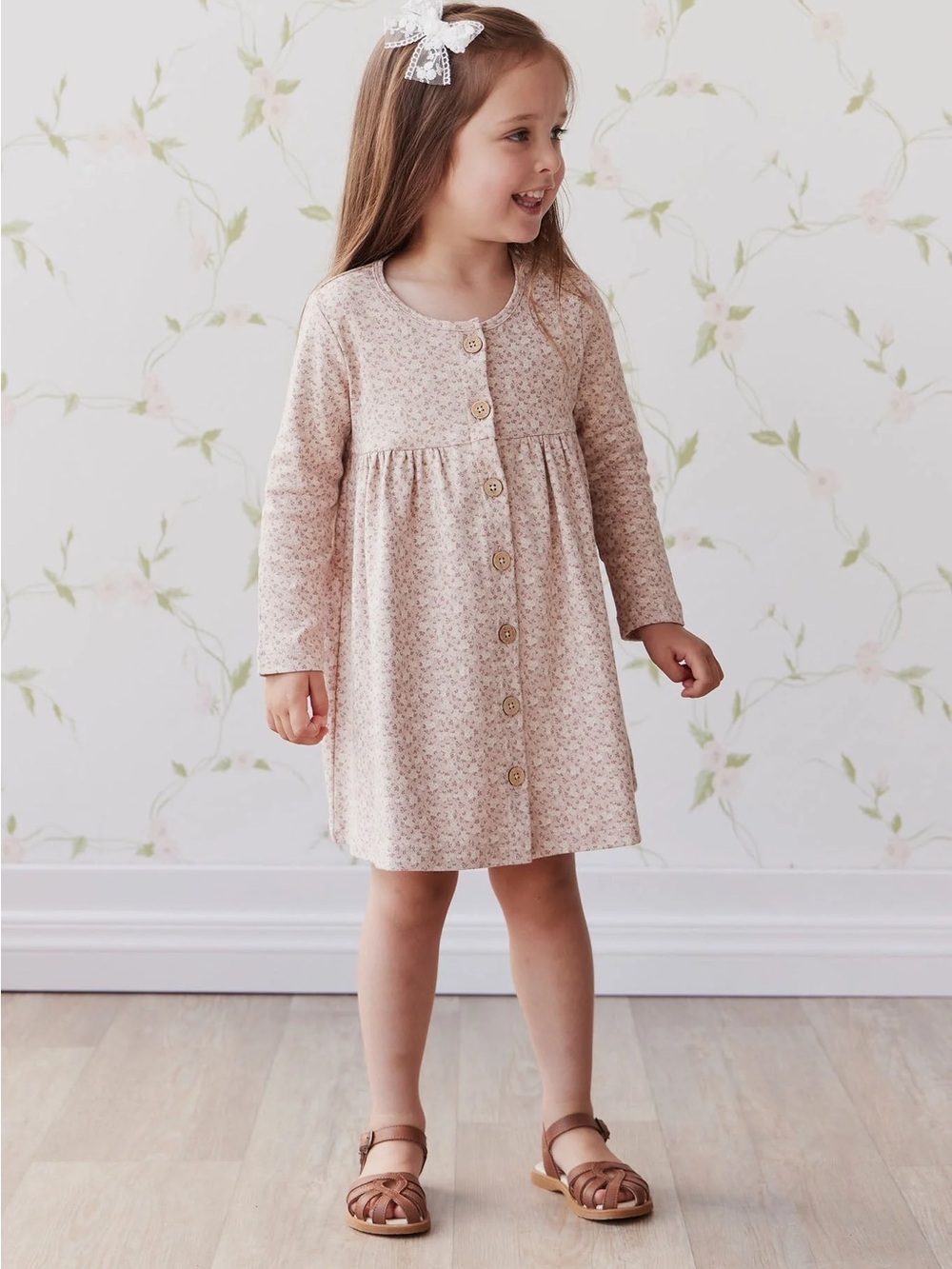 Jamie Kay ORGANIC COTTON POPPY DRESS || ROSALIE FIELD ROSE DUST
